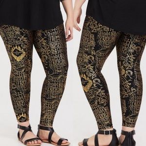 Harry Potter Marauders Map Gold Foil Legging